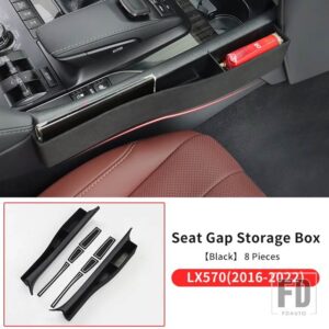 レクサス シートギャップ多機能トレイ LX 570 LX570 2021-2008 インテリアアクセサリー中央制御収納ボックス - Or so black 16-22