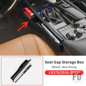 レクサス シートギャップ多機能トレイ LX 570 LX570 2021-2008 インテリアアクセサリー中央制御収納ボックス - Left Black 16-22