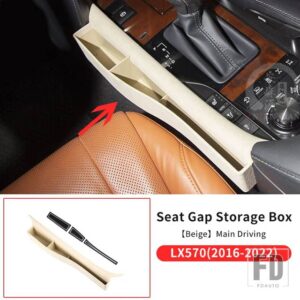 レクサス シートギャップ多機能トレイ LX 570 LX570 2021-2008 インテリアアクセサリー中央制御収納ボックス - Left Beige 16-22