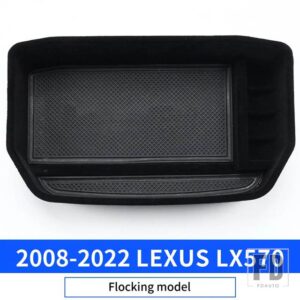 レクサス LX570 2008-2022 中央収納ボックスアクセサリー LX 570 収納ブラケットトレイ冷蔵庫パーティション 2021 - Flocking model