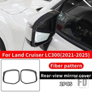 トヨタ 2021-24 ランドクルーザー 300 バックミラー防雨カバー雨アイブロウ LC300 外装アップグレードアクセサリー - Fiber pattern