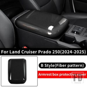 トヨタ ランドクルーザー 250 2024 2025 1958 プラド LC250 初版アームレストボックスカバーインテリアアップグレードアクセサリー - B Fiber Pattern