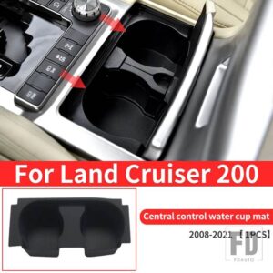 トヨタ ランドクルーザー 200 2008-2021 ギアボックス収納ボックスソフトレザーケース LC200 水カップマットトレイ装飾アクセサリー - Water cup mat