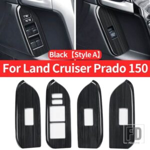 トヨタ 右舵/コントロールウィンドウボタンパネル ランドクルーザープラド 150 LC150 FJ150 2010-2024 チューニングインテリアアクセサリー - Black A Style RHD