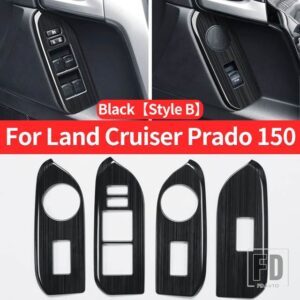 トヨタ 右舵/コントロールウィンドウボタンパネル ランドクルーザープラド 150 LC150 FJ150 2010-2024 チューニングインテリアアクセサリー - Black B Style RHD