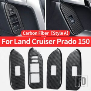 トヨタ 右舵/コントロールウィンドウボタンパネル ランドクルーザープラド 150 LC150 FJ150 2010-2024 チューニングインテリアアクセサリー - Carbon Fiber A Style