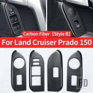 トヨタ 右舵/コントロールウィンドウボタンパネル ランドクルーザープラド 150 LC150 FJ150 2010-2024 チューニングインテリアアクセサリー - Carbon Fiber B Style