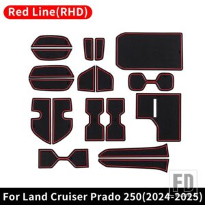 トヨタ ランドクルーザー 250 2024 2025 プラド LC250 1958 初版ゲートスロットマットインテリアアップグレードアクセサリー - Red Line(RHD)