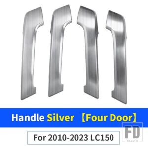 トヨタ 2010-2023 ランドクルーザープラド 150 LC150 FJ150 アクセサリーステンレスドアハンドルカバー室内装飾 2022 - Silver 4 Door