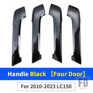 トヨタ 2010-2023 ランドクルーザープラド 150 LC150 FJ150 アクセサリーステンレスドアハンドルカバー室内装飾 2022 - Black 4 Door