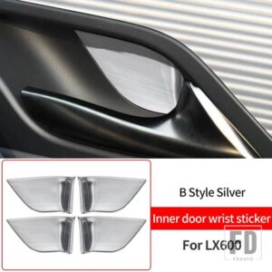 レクサス 2022 2023 2024 LX600 ステンレスドアハンドル装飾ペースト LX500D LX 600 インテリアアップグレードアクセサリー - B Silver Silver