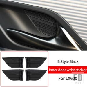 レクサス 2022 2023 2024 LX600 ステンレスドアハンドル装飾ペースト LX500D LX 600 インテリアアップグレードアクセサリー - B lver Black