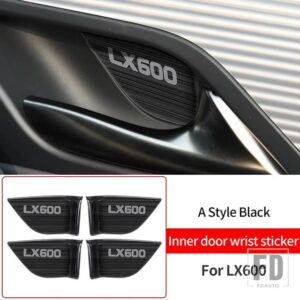 レクサス 2022 2023 2024 LX600 ステンレスドアハンドル装飾ペースト LX500D LX 600 インテリアアップグレードアクセサリー - A Silver Black