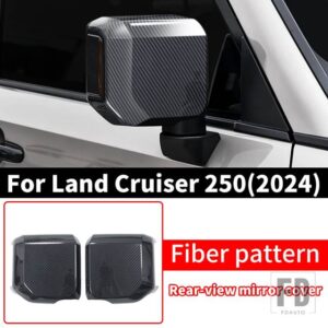トヨタ 2024 ランドクルーザー 250 1958 バックミラーカバープラド LC250 FJ250 外装アップグレードアクセサリーチューニング - Carbon fiber pattern