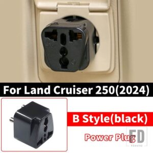 トヨタ トランク電源プラグ 2024 ランドクルーザー 250 LC250 FJ250 インテリアアップグレードアクセサリーチューニング 12V 110-240 ボルトコ - Black B Style