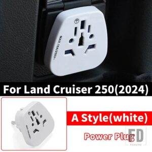 トヨタ トランク電源プラグ 2024 ランドクルーザー 250 LC250 FJ250 インテリアアップグレードアクセサリーチューニング 12V 110-240 ボルトコ - White-A-Style