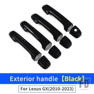 レクサス 外装ドアハンドルカバー 2010-2023 GX460 GX 460 アップグレード装飾アクセサリー 2022 2021 - Black