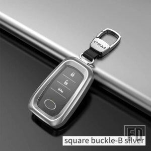 トヨタ 完全密閉金属キーシェル ランドクルーザープラド 200 150 LC150 LC200 アップグレードアクセサリー - silver B The buckle