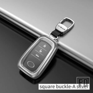 トヨタ 完全密閉金属キーシェル ランドクルーザープラド 200 150 LC150 LC200 アップグレードアクセサリー - silver A The buckle