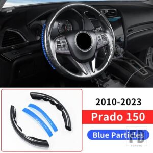 トヨタ カーボンパターンスタイルステアリングホイールカバー ランドクルーザープラド 120 150 LC120 LC150 2003-2023 インテリアアクセサリー - LC150 Blue