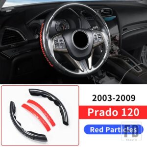 トヨタ カーボンパターンスタイルステアリングホイールカバー ランドクルーザープラド 120 150 LC120 LC150 2003-2023 インテリアアクセサリー - LC120 Red