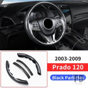 トヨタ カーボンパターンスタイルステアリングホイールカバー ランドクルーザープラド 120 150 LC120 LC150 2003-2023 インテリアアクセサリー - LC120 Black