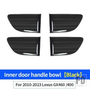 レクサス ステンレスドアハンドルパネル GX460 GX 460 2023-2010 2017-22 室内装飾アクセサリー - Black B 10-23