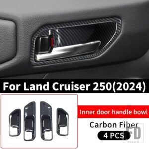 トヨタ ランドクルーザー 250 1958 2024 プラド LC250 室内装飾アクセサリーアップグレードドアハンドルステッカー - Carbon Fiber