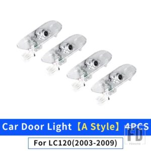 120 LC120 2003-2009 アクセサリーアップグレードしきい値カーテシランプドアライト内装部品用 - A Style-4 PCS