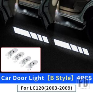 120 LC120 2003-2009 アクセサリーアップグレードしきい値カーテシランプドアライト内装部品用 - B Style-4 PCS