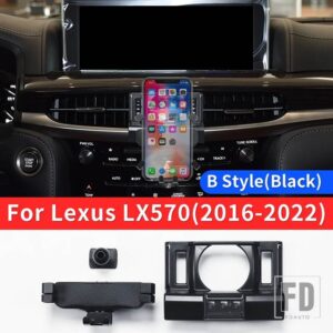 レクサス LX570 450D 2016-2022 2021 車専用電話ホルダー LX 570 インテリアアクセサリーアップグレード電話ベース - B Style Black