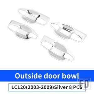 トヨタ ランドクルーザープラド 120 2003-2009 スタイリングアップグレード装飾アクセサリー LC120 FJ120 クロームドアハンドル 38930 - Silver Handle B