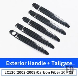 トヨタ ランドクルーザープラド 120 2003-2009 スタイリングアップグレード装飾アクセサリー LC120 FJ120 クロームドアハンドル 38930 - Carbon Fiber A