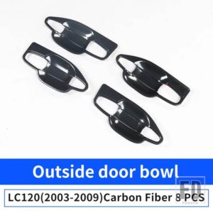 トヨタ ランドクルーザープラド 120 2003-2009 スタイリングアップグレード装飾アクセサリー LC120 FJ120 クロームドアハンドル 38930 - Carbon Fiber B