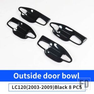 トヨタ ランドクルーザープラド 120 2003-2009 スタイリングアップグレード装飾アクセサリー LC120 FJ120 クロームドアハンドル 38930 - Black Handle B
