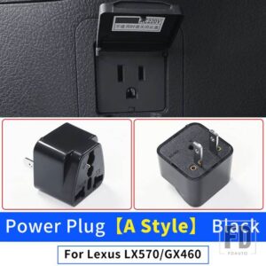 レクサス トランク電源プラグ 12V 220 ボルトコンバータ LX570 GX460 GX400 LX GX 570 460 2008-2023 2021 2020 インテリアアクセサリー - Black A Style