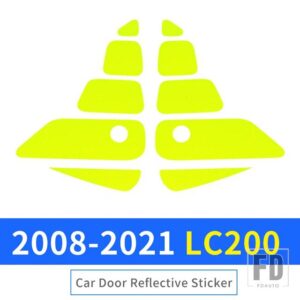ランドクルーザー 200 用ドア反射ハザードステッカー LC200 アクセサリー車体防止安全のヒント - Olive