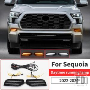 トヨタ 2022-2024 セコイアデイドライビングランプ LED ダイナミックウィンカーフォグライトアクセサリー 2022 2023 - Sequoia B style