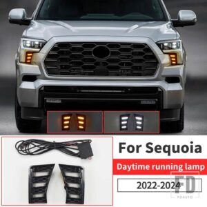 トヨタ 2022-2024 セコイアデイドライビングランプ LED ダイナミックウィンカーフォグライトアクセサリー 2022 2023 - Sequoia A style