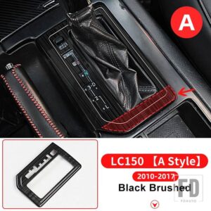 トヨタ 2010-2014-17 ランドクルーザープラド 150 インテリア装飾アクセサリーステンレス中央ギアボックスパネル - Black 2010-2017 A