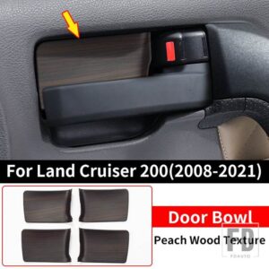 トヨタ 2008-2021 2020 ランドクルーザー 200 ピーチウッドドア装飾ステッカー LC200 FJ200 インテリアアップグレードアクセサリー - Door Bowl