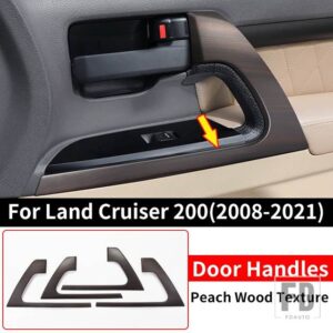 トヨタ 2008-2021 2020 ランドクルーザー 200 ピーチウッドドア装飾ステッカー LC200 FJ200 インテリアアップグレードアクセサリー - door handles