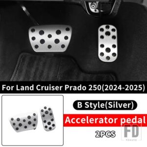 トヨタ ランドクルーザー 250 2024 1958 プラド LC250 FIRST EDITIONFJ250 スロットルフットペダルインテリアアップグレードアクセサリーチュー - B Style Silver