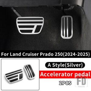 トヨタ ランドクルーザー 250 2024 1958 プラド LC250 FIRST EDITIONFJ250 スロットルフットペダルインテリアアップグレードアクセサリーチュー - A Style Silver