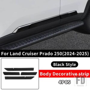 トヨタ ランドクルーザー 250 プラド LC250 2024 2025 1958 初版 FJ250 ドア装飾ストリップボディウエストラインアクセサリー - Black