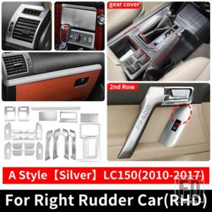トヨタ 2010-2017 右舵車 ランドクルーザープラド 150 ギアエアベント手すり装飾カバー LC150 インテリアアクセサリー - A Style Silver RHD
