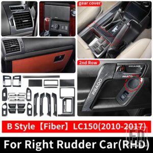 トヨタ 2010-2017 右舵車 ランドクルーザープラド 150 ギアエアベント手すり装飾カバー LC150 インテリアアクセサリー - B Style Fiber RHD