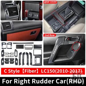 トヨタ 2010-2017 右舵車 ランドクルーザープラド 150 ギアエアベント手すり装飾カバー LC150 インテリアアクセサリー - C Style Fiber RHD