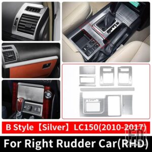トヨタ 2010-2023 2022 右舵車 ランドクルーザープラド 150 ギアエアベント装飾カバー LC150 J150 インテリアアクセサリー - 10-2017 B Silver RHD