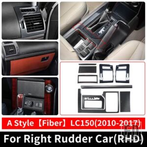 トヨタ 2010-2023 2022 右舵車 ランドクルーザープラド 150 ギアエアベント装飾カバー LC150 J150 インテリアアクセサリー - 10-2017 A Fiber RHD